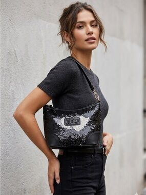 NWT Juicy Couture Black Sequin Shoulder Bag